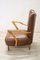 Mid-Century Brown Faux Leather Armchair 4