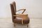 Mid-Century Brown Faux Leather Armchair, Image 3