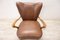 Mid-Century Brown Faux Leather Armchair 6