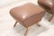 Mid-Century Brown Faux Leather Poufs, Set of 2, Image 7