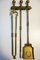 19th Century Wall Mounted Polished Brass Fireplace Tools and Holder, 1870s, Set of 4 1
