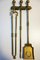 19th Century Wall Mounted Polished Brass Fireplace Tools and Holder, 1870s, Set of 4, Image 1