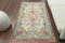 Vintage Turkish Green Floral Wool Oushak Rug, Anatolia, 1960s 1