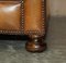Sofá Chesterfield inglés vintage de cuero marrón claro teñido a mano, años 50, Imagen 11