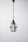 Lampe à Suspension Hexagonale en Laiton et Verre Biseauté style Adolf Loos, Italie, 1950s 12