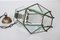 Lámpara colgante italiana hexagonal de latón y vidrio biselado en estilo de Adolf Loos, años 50, Imagen 18