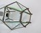 Lámpara colgante italiana hexagonal de latón y vidrio biselado en estilo de Adolf Loos, años 50, Imagen 4