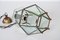 Sechseckige Italienische Hängelampe aus Messing & Abgeschrägtem Glas im Stil von Adolf Loos, 1950er 13