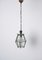 Italian Hexagonal Brass and Beveled Glass Pendant Light in Style of Adolf Loos, 1950s 14