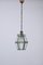 Lámpara colgante italiana hexagonal de latón y vidrio biselado en estilo de Adolf Loos, años 50, Imagen 3