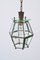 Italian Hexagonal Brass and Beveled Glass Pendant Light in Style of Adolf Loos, 1950s, Image 7