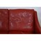 2209 Drei-Sitzer Sofa aus rotem Leder von Børge Mogensen für Fredericia, 1980er 7
