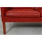 2209 Drei-Sitzer Sofa aus rotem Leder von Børge Mogensen für Fredericia, 1980er 8
