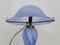 Art Nouveau Style Mushroom Lamp in Blue Glass Paste, 1980s 6