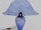 Art Nouveau Style Mushroom Lamp in Blue Glass Paste, 1980s 5