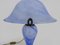 Lampe Champignon Style Art Nouveau en Pâte de Verre Bleue, 1980s 5