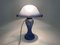 Lampe Champignon Style Art Nouveau en Pâte de Verre Bleue, 1980s 2