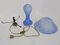 Art Nouveau Style Mushroom Lamp in Blue Glass Paste, 1980s 8