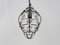 Venetian Cage Pendant in Transparent Blown Glass and Wrought Iron, 2000s 6