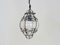 Lampada a sospensione veneziana in vetro soffiato trasparente e ferro battuto, inizio XXI secolo, Immagine 1