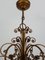 Large Italian Chandelier in Aged Gold Metal, 1970s, Image 6