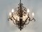 Large Italian Chandelier in Aged Gold Metal, 1970s 2