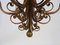 Large Italian Chandelier in Aged Gold Metal, 1970s 8