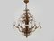 Large Italian Chandelier in Aged Gold Metal, 1970s, Image 1