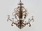 Large Italian Chandelier in Aged Gold Metal, 1970s, Image 5
