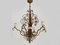 Large Italian Chandelier in Aged Gold Metal, 1970s, Image 3