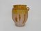 Antikes französisches glasiertes gelbes Konfitglas, 1890er 1