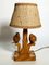 Lámpara de mesa Bird de madera marrón, Francia, años 40, Imagen 10
