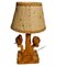 Brown Wood Bird Table Lamp, France, 1940s 1