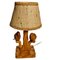 Lámpara de mesa Bird de madera marrón, Francia, años 40, Imagen 1