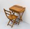 Mid 20th Century Child Beech Slant Top Desk and Chair, France, 1950s, Set of 2 3