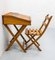 Mid 20th Century Child Beech Slant Top Desk and Chair, France, 1950s, Set of 2 4