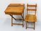 Mid 20th Century Child Beech Slant Top Desk and Chair, France, 1950s, Set of 2 5