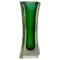 Green and Yellow Ice Glass Vase by Alessandro Mandruzzato, 1960s 5