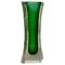 Vase en Verre Givré Vert et Jaune par Alessandro Mandruzzato, 1960s 5