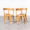 French Blonde Kick Leg Bentwood Dining Chairs from Baumann, 1950s, Set of 4 1
