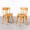 French Blonde Kick Leg Bentwood Dining Chairs from Baumann, 1950s, Set of 4 3
