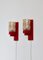 Red Lacquered Wood & Amber Glass Wall Lamps from Vitrika, Denmark, 1970s, Set of 2, Image 2