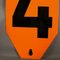 Vintage Enameled Metal Sign Number 4, 1950s, Image 3