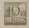 Luigi Vanvitelli, Letter of the Alphabet P, Etching, 18th Century 1