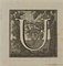 Luigi Vanvitelli, Letter of the Alphabet U, Etching, 18th Century, Image 1