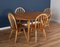 Windsor Blonde Ercol 384 Drop Leaf Table and Model 400 Kitchen Chairs by Lucian Ercolani, Set of 5 1