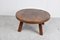Brutalist Round Wooden Coffee Table, 1960s 4