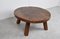 Brutalist Round Wooden Coffee Table, 1960s 5