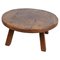 Brutalist Round Wooden Coffee Table, 1960s 1