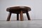 Brutalist Round Wooden Coffee Table, 1960s 9